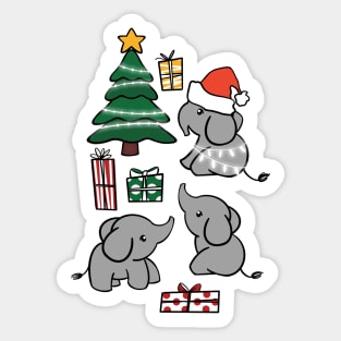 Cute Elephant Christmas Sticker